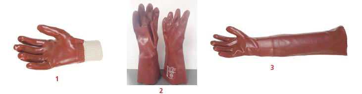 Gant de protection PVC rouge contre le risque mécanique, chimique, coupure, froid